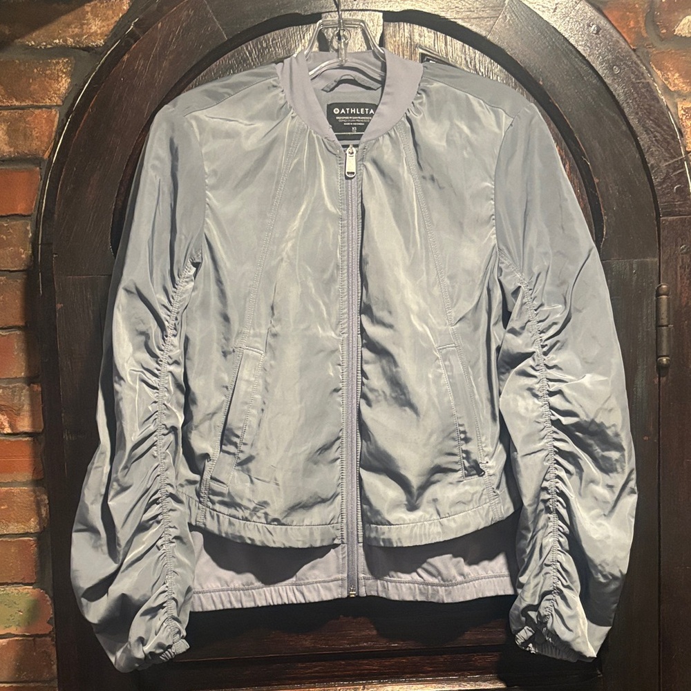 Athleta Gray Bomber Jacket